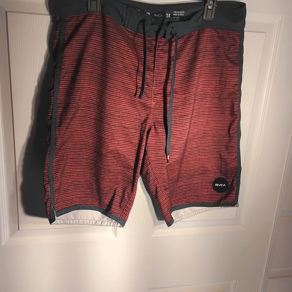 RVCA Men's Red Swim Shorts